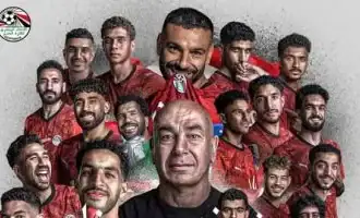 لاعبو منتخب مصر يحتفلون خلال مشاركتهم في كأس العالم 2026