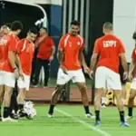 لاعبو منتخب مصر خلال تدريب استعداداً لمواجهتي مالاوي في تصفيات أمم أفريقيا