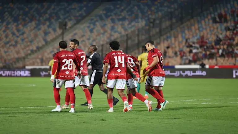 لاعبو الأهلي يحتفلون بالفوز على كيتارا والتأهل لدور المجموعات في كأس الكونفدرالية