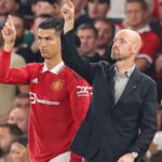 إريك تين هاغ وكريستيانو رونالدو خلال فترة مانشستر يونايتد